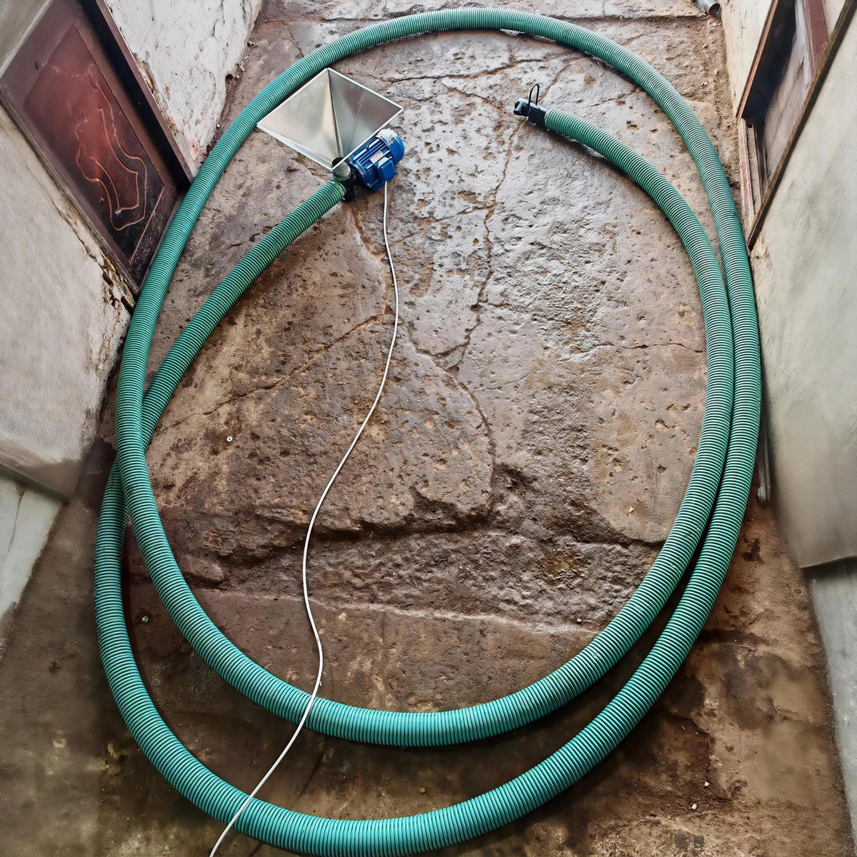 Coclea flessibile con tramoggia, motore 380V