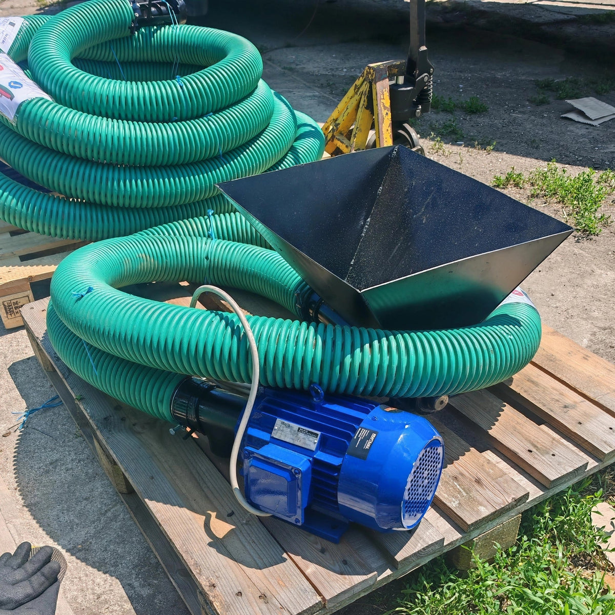 Trasportatore a coclea flessibile con tramoggia 380V